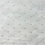 Blanco con topos rosas